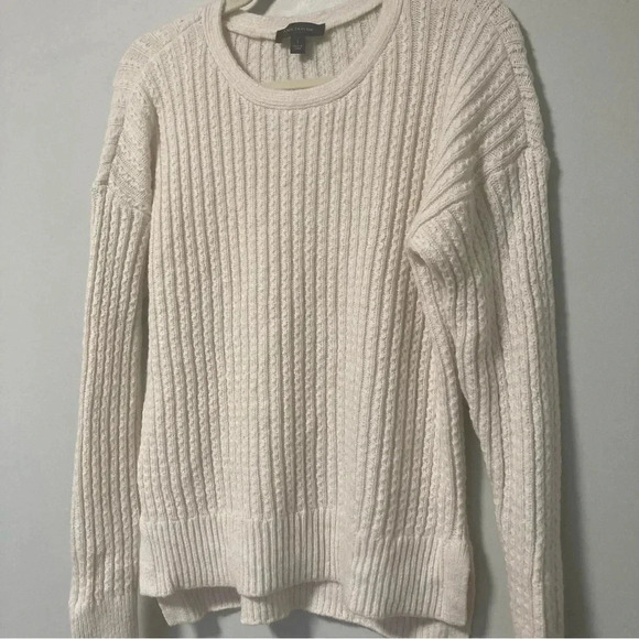 Ann Taylor ivory cable knit alpaca wool  blend sweater - Picture 3 of 5
